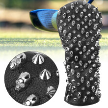 PU Wasserdichte Schädel-Nieten Golfer Putter Kopfbedeckung Silber L