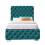 Comfy Living (No Mattress, 3ft Single) Tufted Fabric Bed Frame In Green 3ft, 4ft6 or 5ft 3