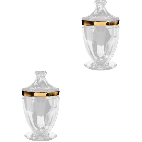 2pcs Transparent Candy Container Dried Fruit Holder Chocolate Jar 2
