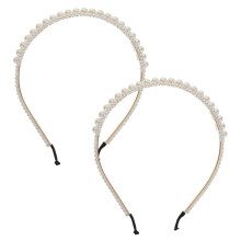 4Pcs White Pearl Hair Hoops Bridal Headdress Girl Hairband Accessories