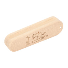 Solid Wood Tailors Clapper with Scale – Multifunctional Sewing Tool, 24x4.5cm