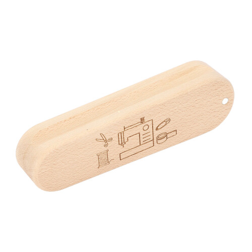 Solid Wood Tailors Clapper with Scale – Multifunctional Sewing Tool, 24x4.5cm