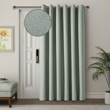 (Sage, 66" x 84" (168cm x 213cm)-Single Panel) Luxury Linen Curtains - 100% Blackout Ring Top Thermal Insulated Drapes, Thick Light Blocking Curtains