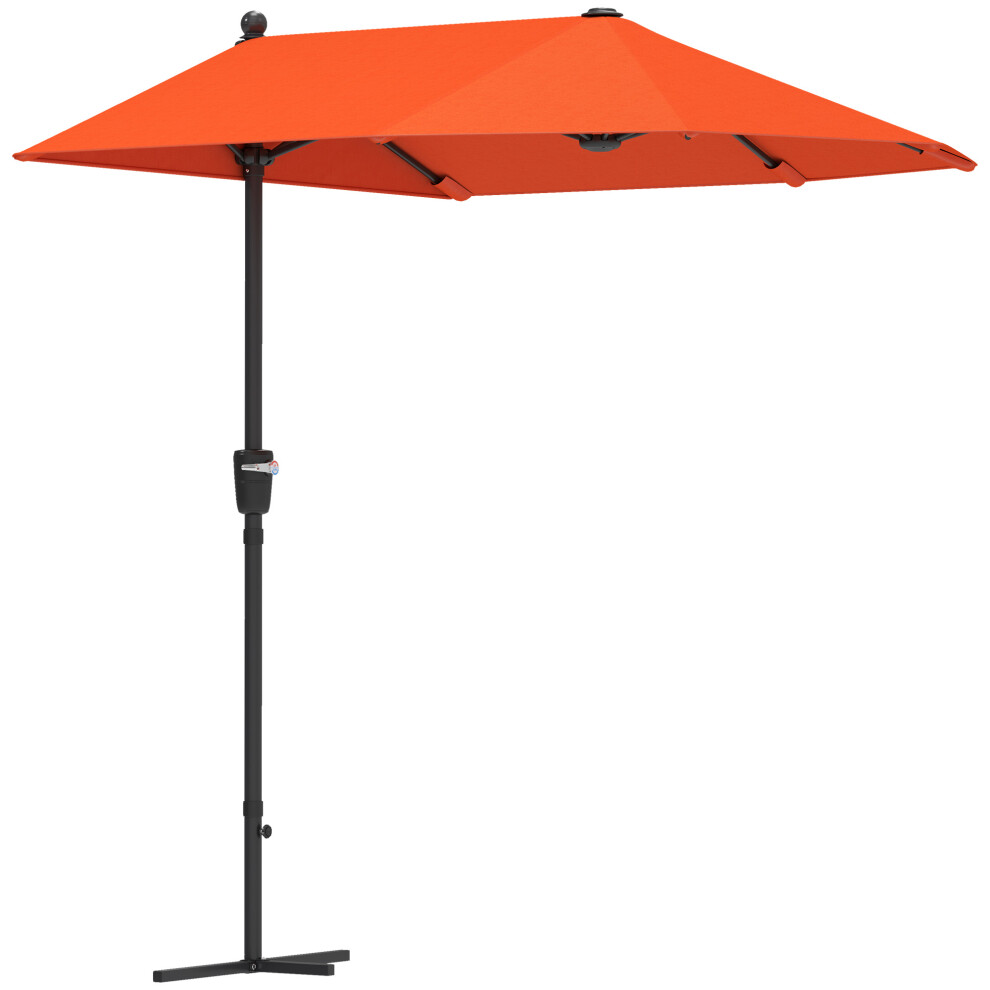 Orange Half Parasol Umbrella 2M Outdoor Garden Sunshade Waterproof Uv Resistant Patio Umbrella