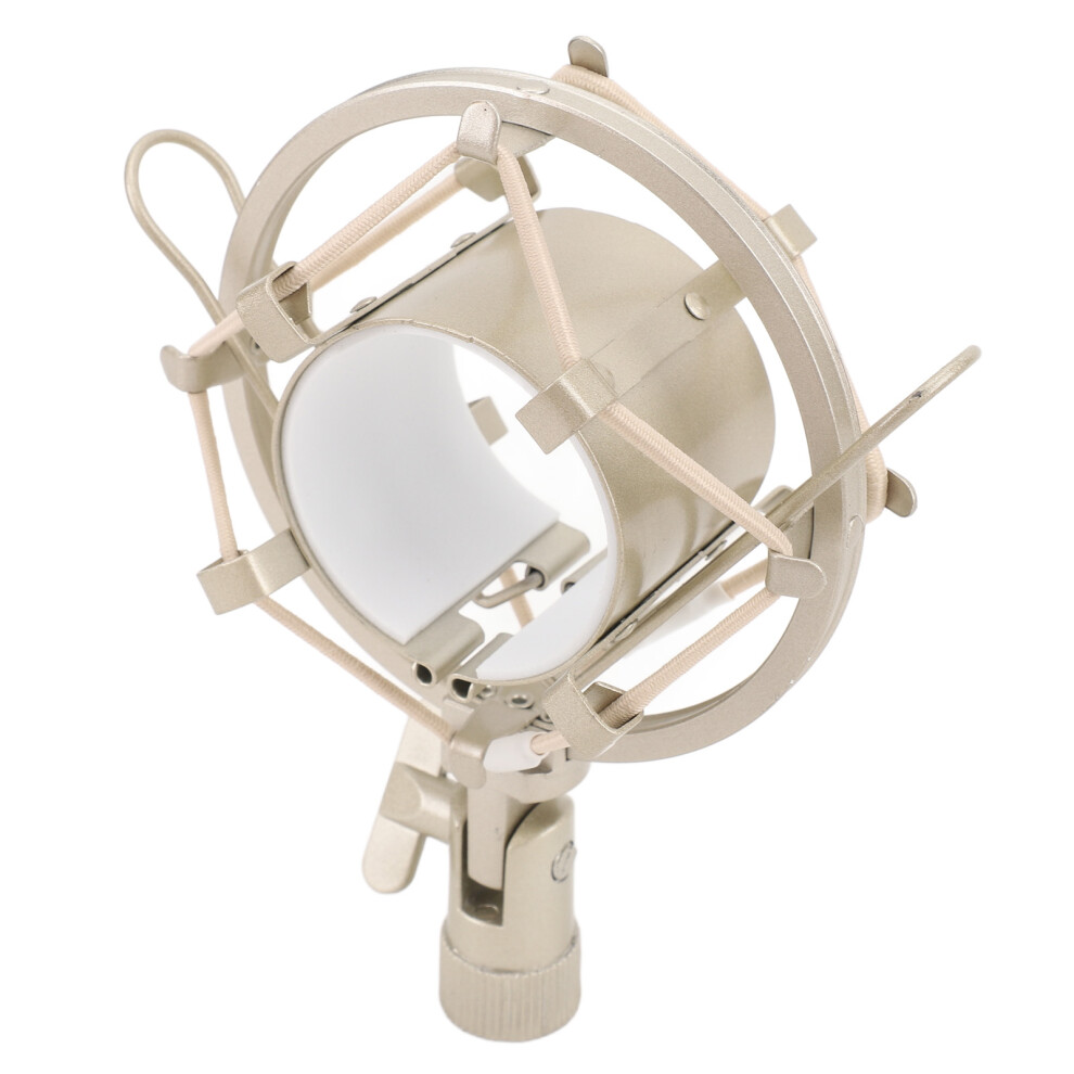 Abs Microphone Shock Mount With 5/8 To 3/8 Nut For 45-50Mm Round Mic Gold 3141346858416