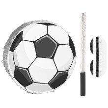soccer piñata set with stick and blindfold for kids party decorations