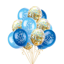 30 Pcs 12in Latex Balloons Baby Shower Birthday Party Decor (Blue+Gold)