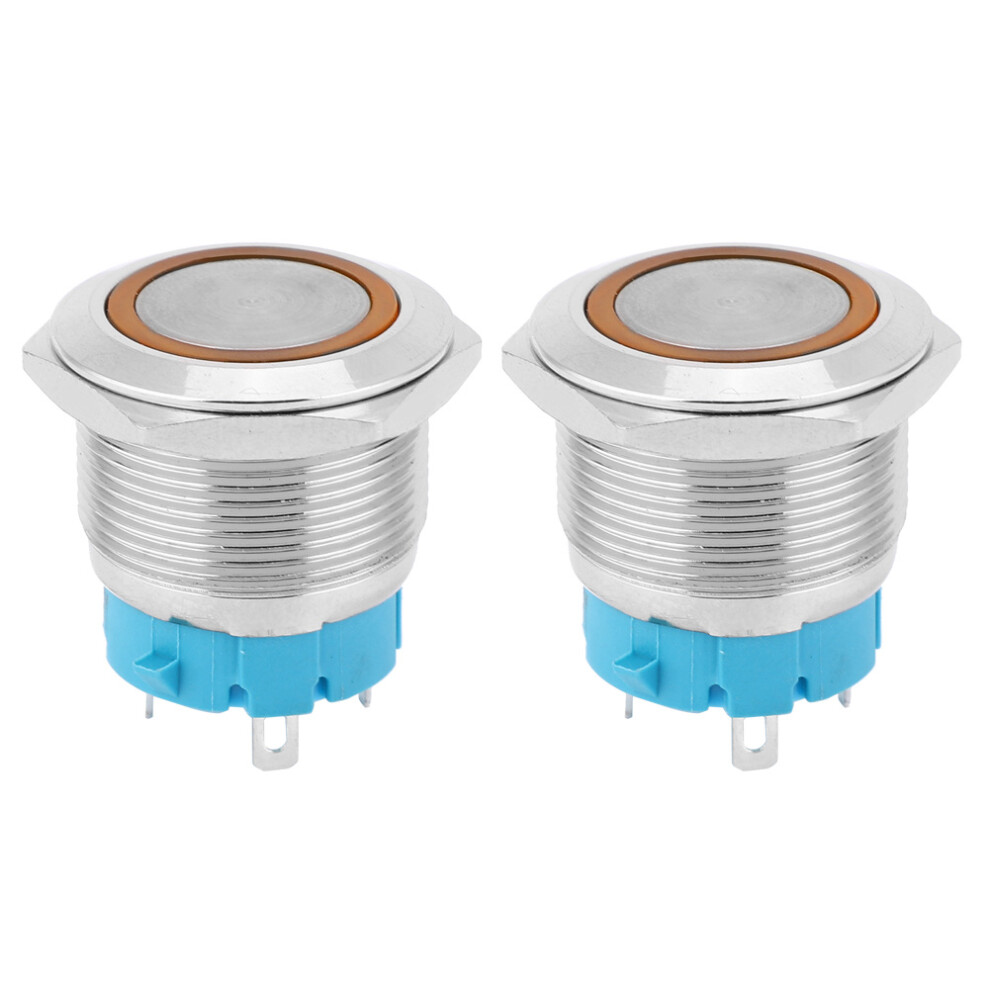 2PCS 4 Pin Self Locking Push Button Switch with