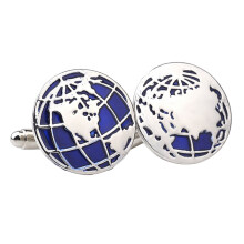 2 Pairs Round Cufflinks Men Shirt Cuff Buttons Globe Fashion Jewelry