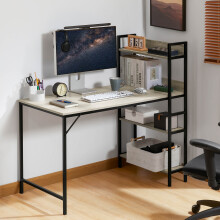 (Grey) Brooklyn 3 Shelf Computer Desk Home Study Office