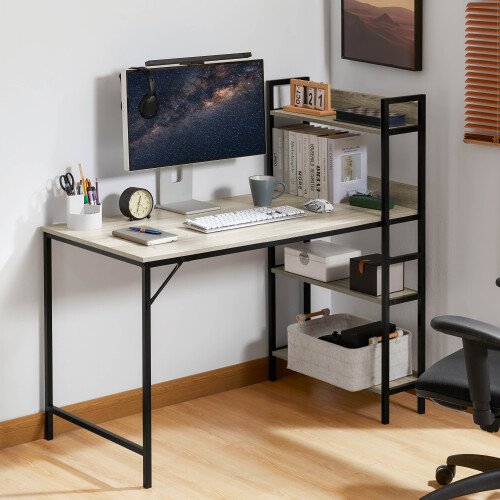 Vida Designs (Grey) Brooklyn 3 Shelf Computer Desk Home Study Office