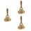 3pcs Copper Rattle Bell 6.5cm Wooden Handle Service Bell 6