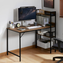(Dark Brown) Brooklyn 3 Shelf Computer Desk Home Study Office