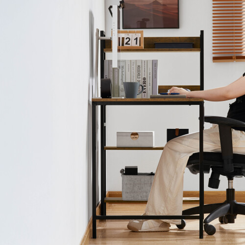 Vida Designs (Dark Brown) Brooklyn 3 Shelf Computer Desk Home Study Office 2