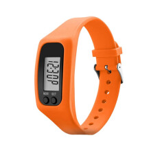 Pedometer Watch with LCD Display, Digital Step Counter Tracker for Walking, U2D7 Model, Orange Fitness Wristband