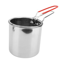 Compact 3L Deep Fryer Pot with Strainer Basket Lid for Kitchen Cooking