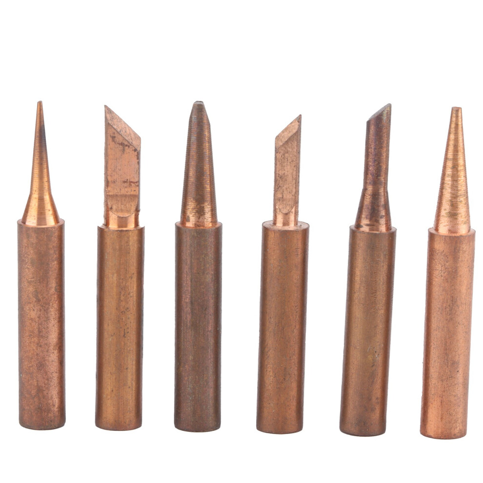 6Pcs Solder Tips Externally Heated Pure Copper