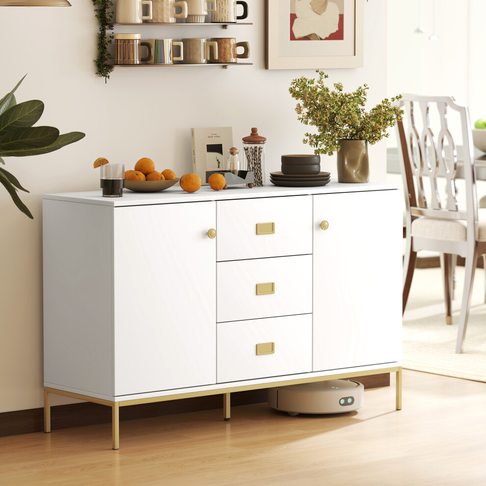 Homcom Modern Sideboard, Storage Cabinet, Accent Cupboard White