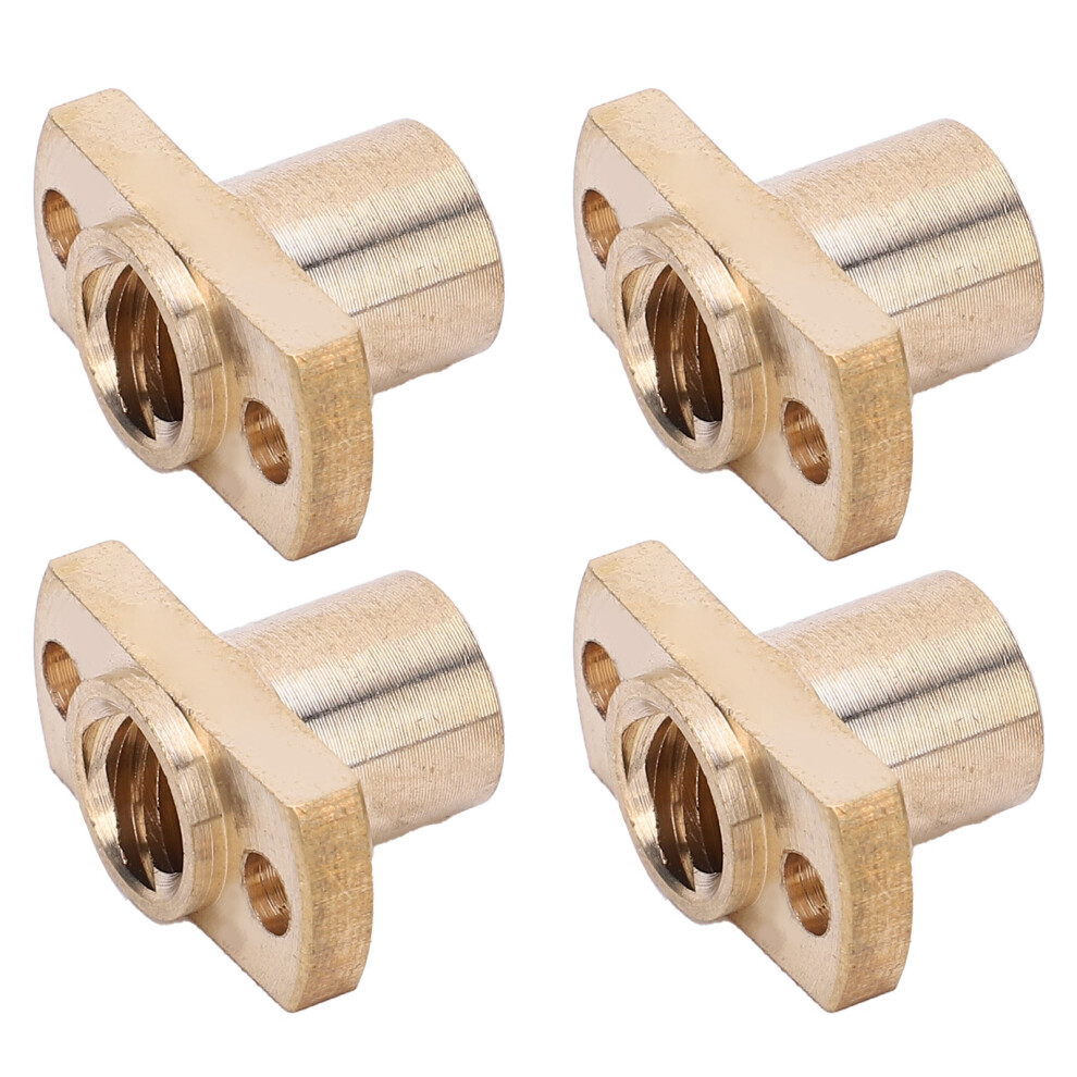 4Pcs Trapezoidal Nut T8 Brass H Flange Hardware