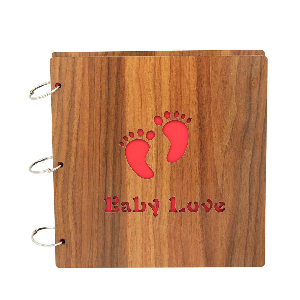 2Pcs 12 Inch Wooden Hollow Out Scrapbook Photo Album For Kids Artibetter