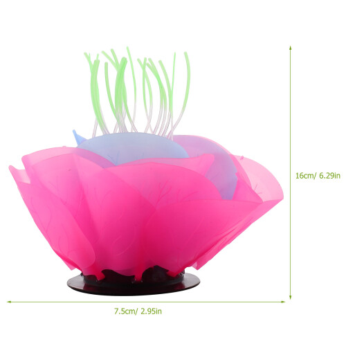 Silicone Aquatic Plant Aquarium Decor Waterlelie Ornament 2