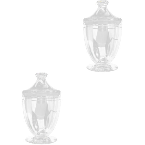 2pcs Transparent Candy Container Dried Fruit Holder Chocolate Jar 2