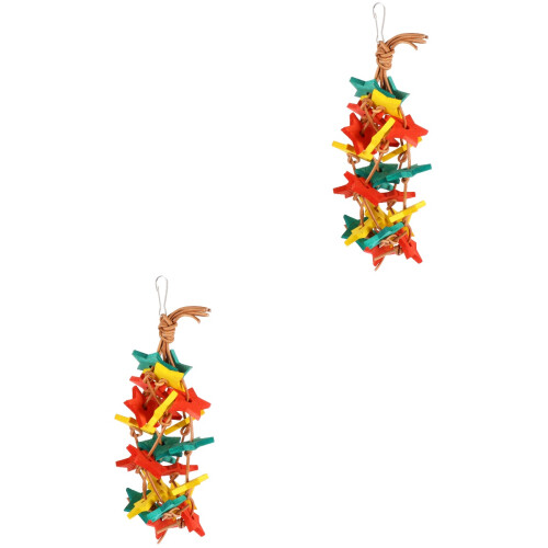 2 Pcs Bird Chewing Toy Cage Hanging Biting Pendant 2