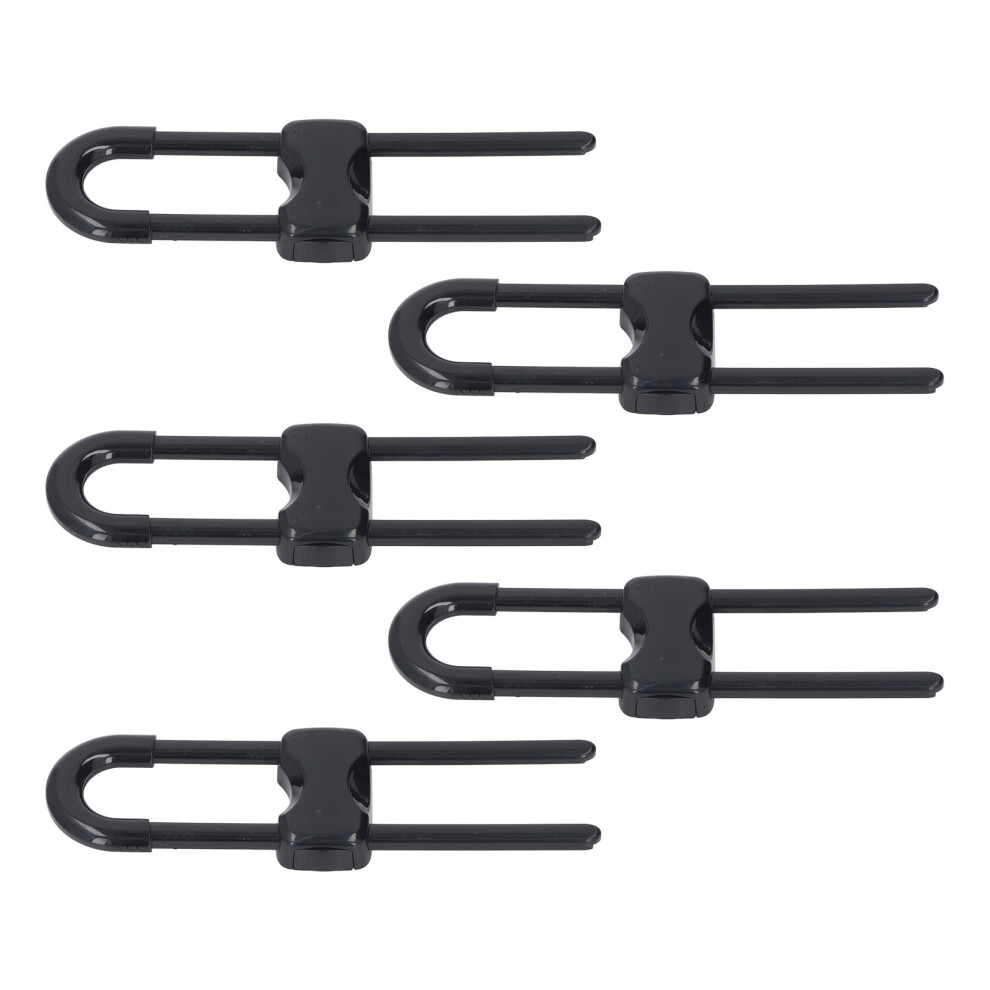 5Pcs U-Shaped Child Safety Locks For Cabinets & Drawers Black