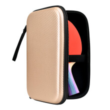Lightweight Waterproof Ping Pong Paddle Bag Portable Hard Case for Table Tennis Rackets with Square Zippers in Champagne Color