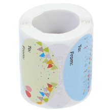 5 Rolls Happy Birthday Name Tags Stickers Party Favors