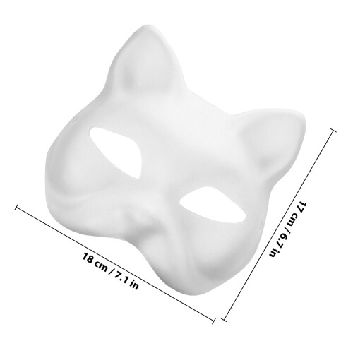 8pcs White Cat Face Masks for Party Masquerade 1