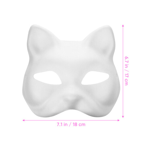8pcs White Cat Face Masks for Party Masquerade 2
