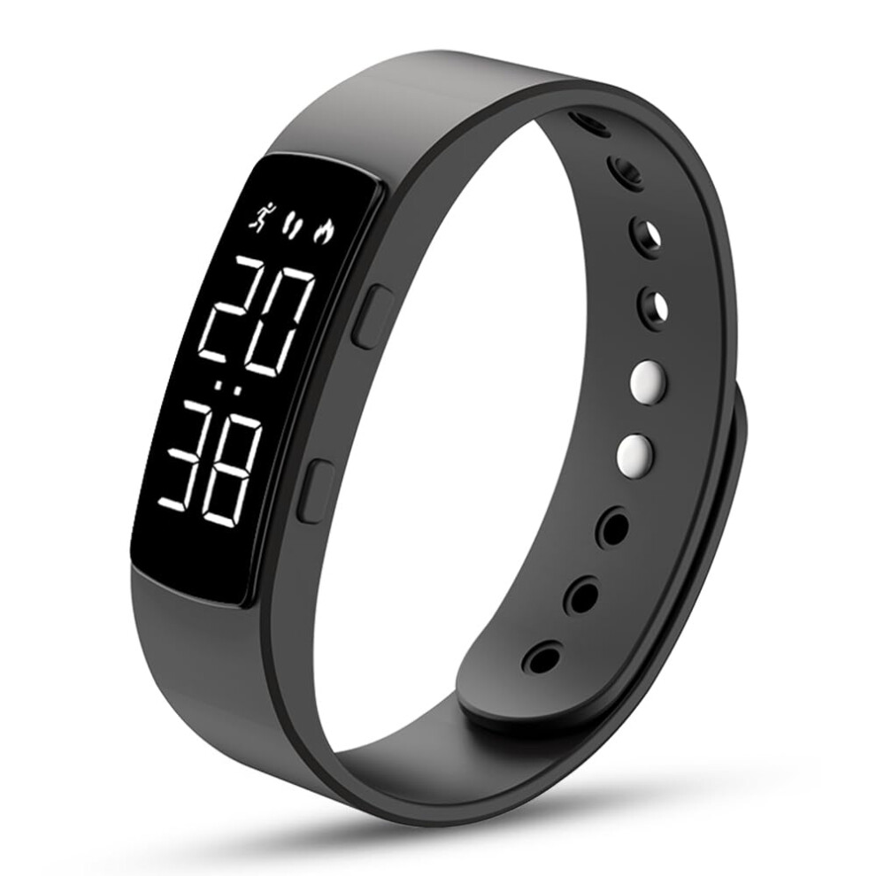 Fitness Tracker Without Smartphone Pedometer Watch For Women, Digital Step Counter, Calories, Distance, Black 6447073487712