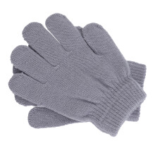 2pcs Knitted Kids Gloves 4-12 Years Gray