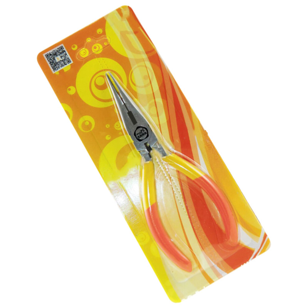4.5 Inch Needle Nose Pliers With Serrated Jaw, Two Color Handle, Ideal For Crafting And Repair Tasks 6447073487934