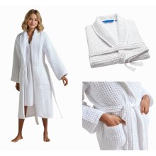 Unisex Waffle Bathrobe Hotel Spa Nightwear Dressing Gown
