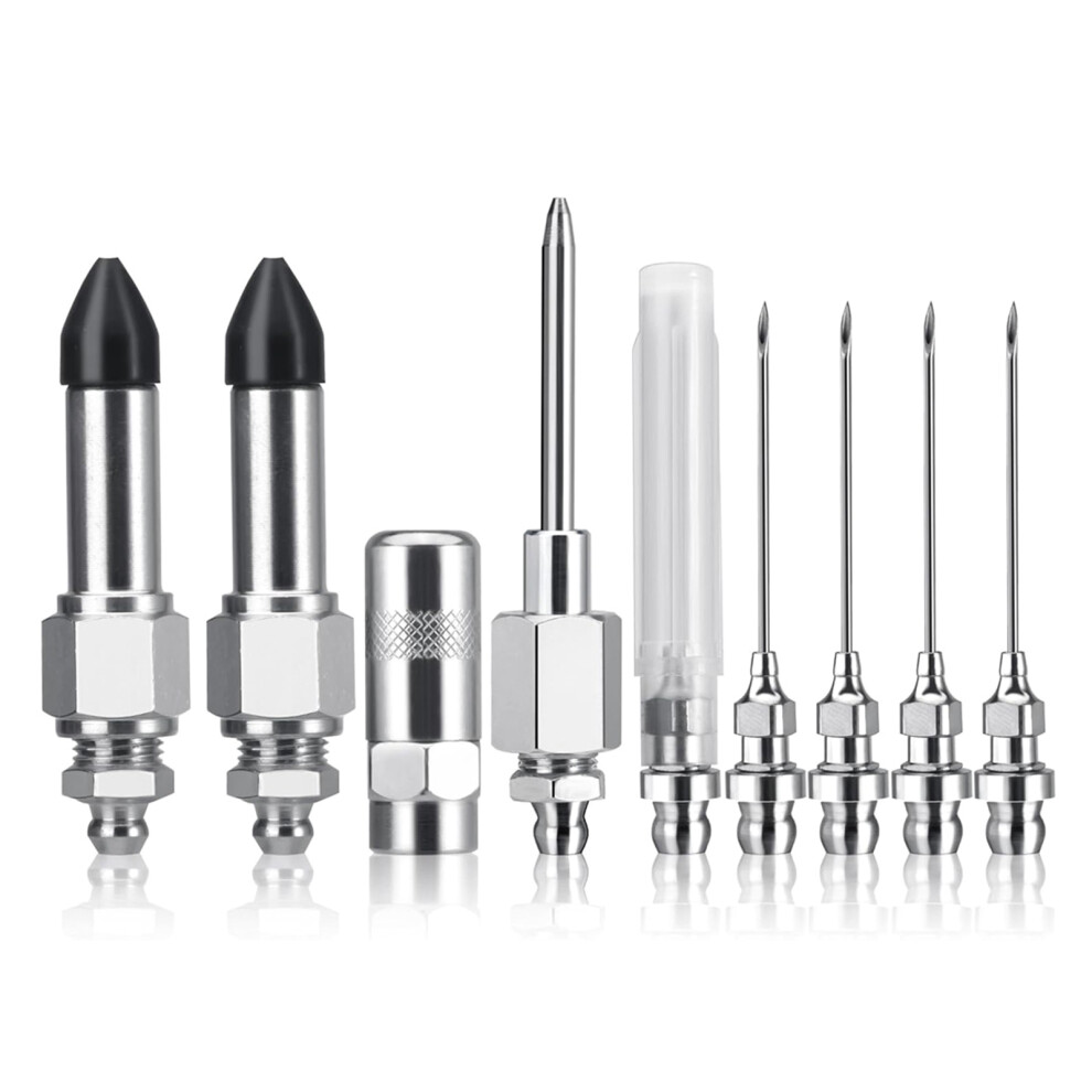 9Pcs Greases Guns Needle Nozzle Set Solid For Narrow Space 7754000015863