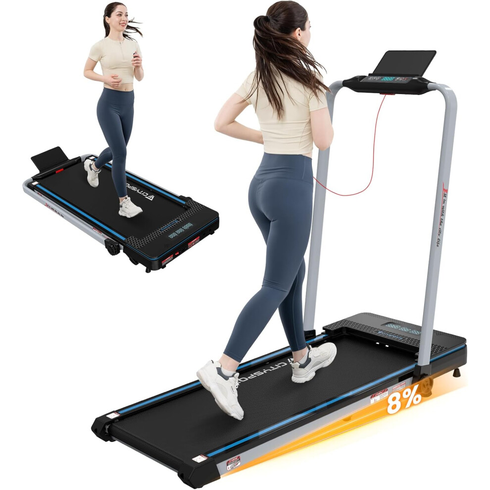 Citysports Treadmills, Folding Treadmills With Incline & Safety Key 1400W 12Km/H