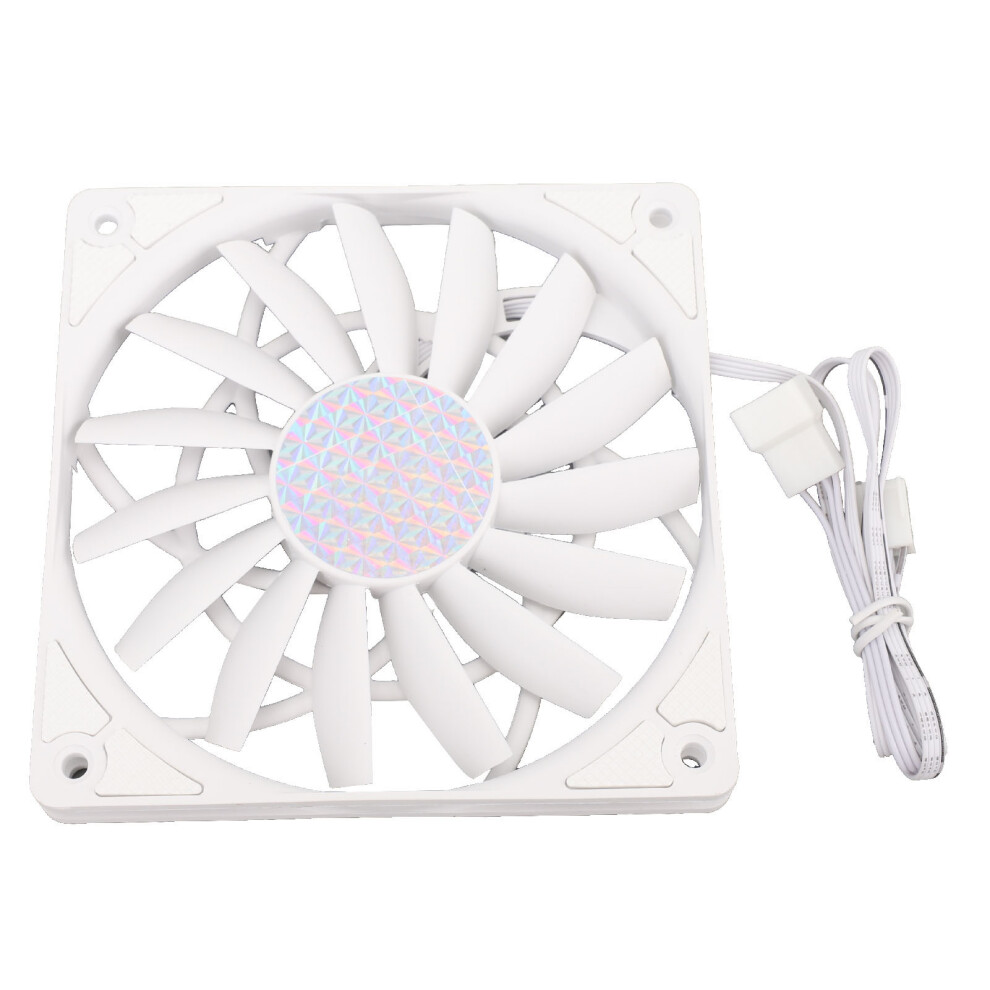 Quiet 120Mm Pwm Case Fan 500-1800Rpm Easy Install White 4651346893564
