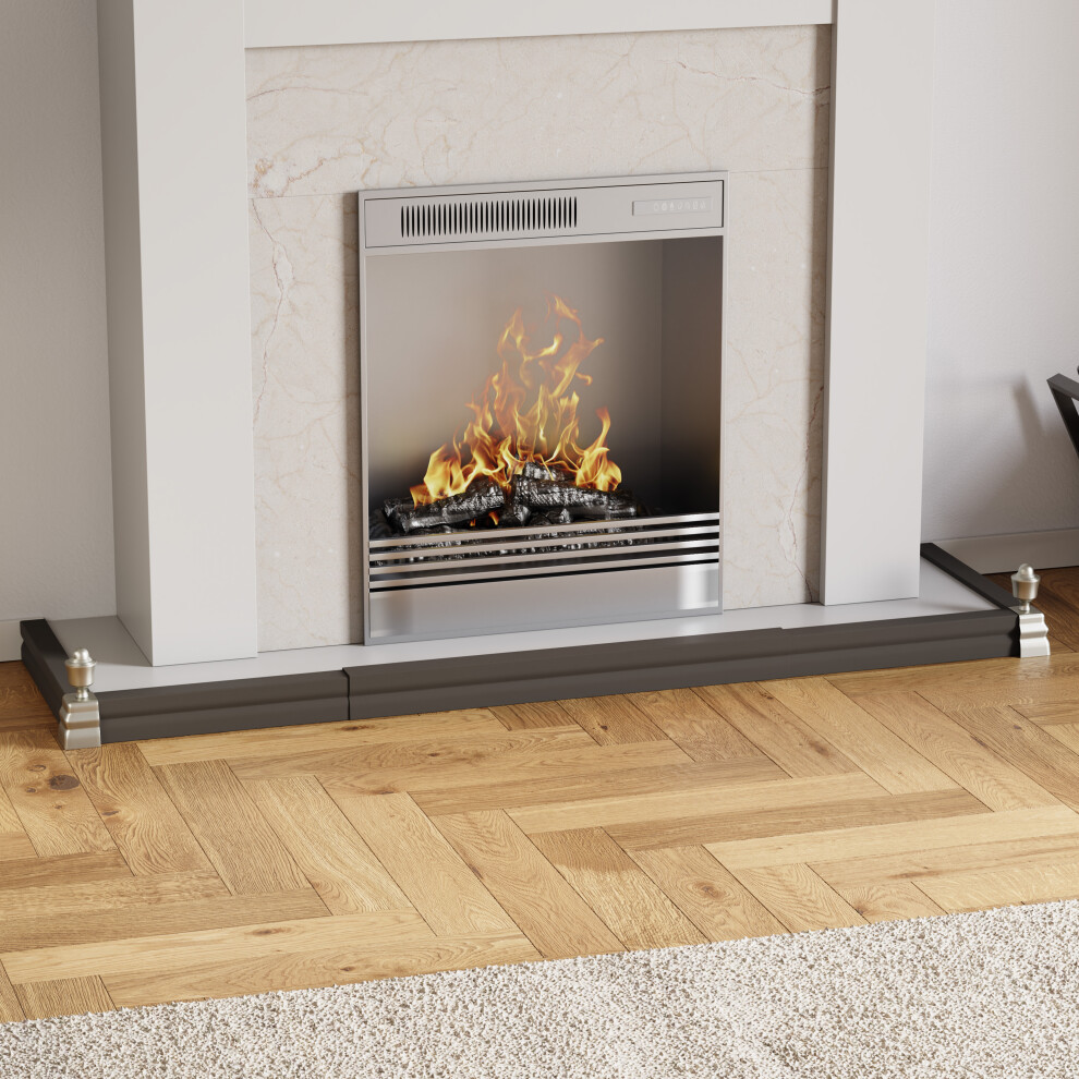 Photos - Fireplace Accessory  Adjustable Fireplace Fender Safety Guard 333164(Black & Silver)