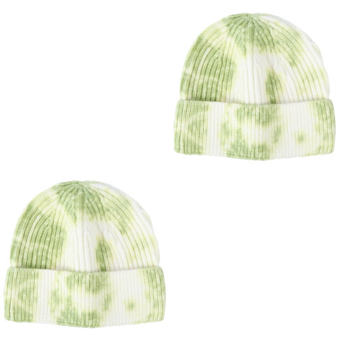 2 Pcs Women Woolen Knitting Hat Warm 2