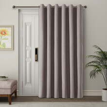 (Mocha, 66" x 84" (168cm x 213cm)) 100% Blackout Curtains Thermal Insulated Ring-Top Eyelet Curtain Pair with Tiebacks