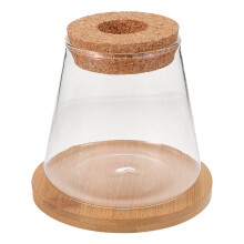 2 Sets Desktop Fish Bowl Clear Glass Tank With Lid Mat