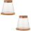 2 Sets Desktop Fish Bowl Clear Glass Tank With Lid Mat 8