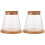 2 Sets Desktop Fish Bowl Clear Glass Tank With Lid Mat 4