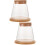 2 Sets Desktop Fish Bowl Clear Glass Tank With Lid Mat 9