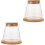 2 Sets Desktop Fish Bowl Clear Glass Tank With Lid Mat 5