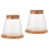 2 Sets Desktop Fish Bowl Clear Glass Tank With Lid Mat 6