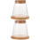2 Sets Desktop Fish Bowl Clear Glass Tank With Lid Mat 7