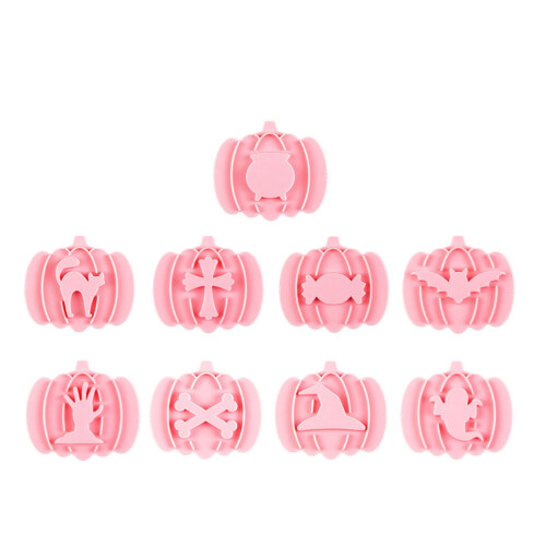 45 Pcs Plastic Cookie Mold Press-On Pumpkin Baking Supplies